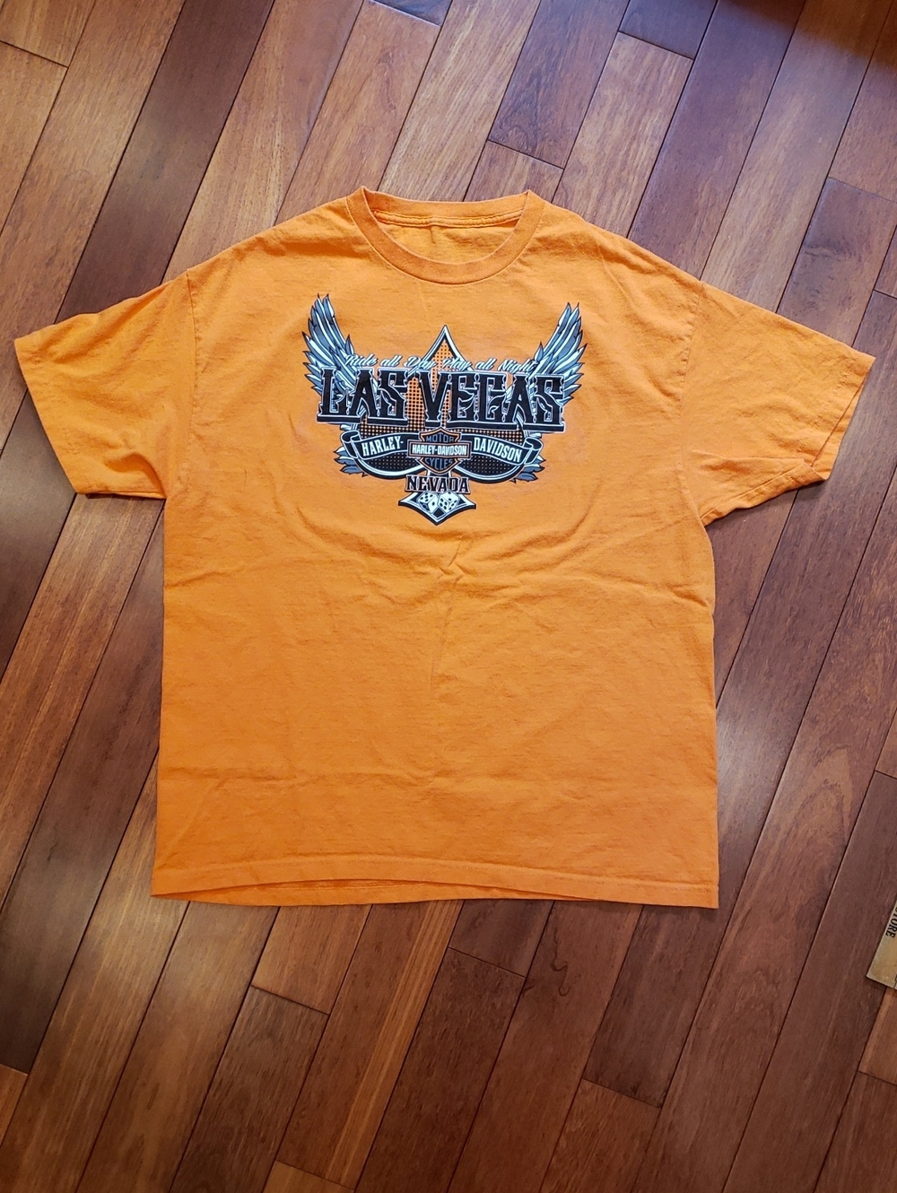Harley Davidson Las Vegas Orange Short Sleeve Tshirt
